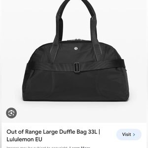 Like New Lululemon Out of Range 33L Gym Bag black